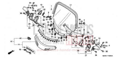 WIND SCREEN (GL1500A) GL1500AV de 1997